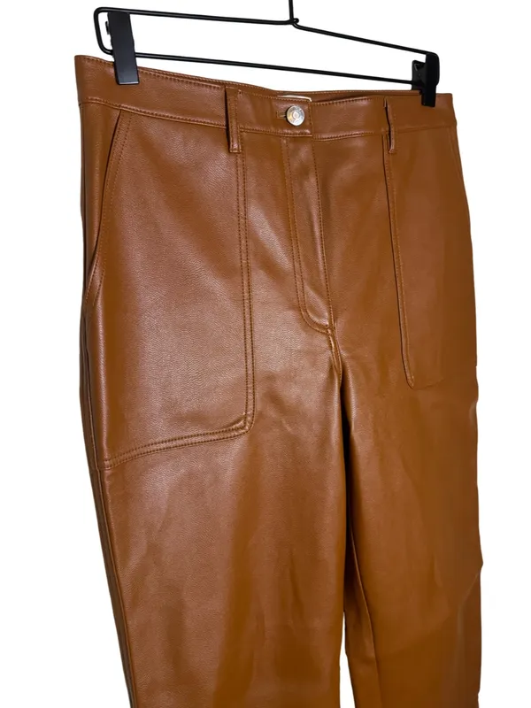 Aritzia Wilfred Free Lucy Pant Camel Vegan Leather Size 10 Neutral Capsule - Image 3