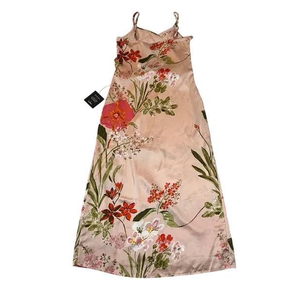 NEW Lulus Remarkable Entrance Pink Floral Print Satin Midi Dress Size S Party - Image 5