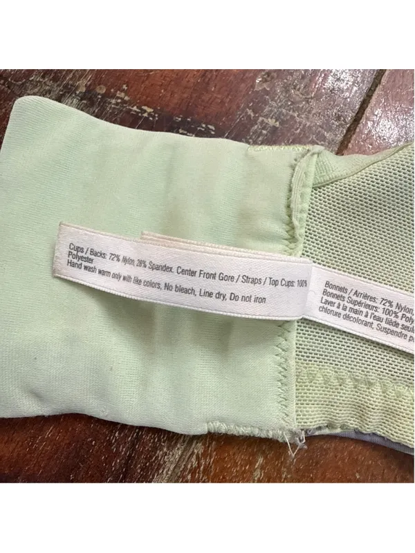 Le Mystere Hi Impact Underwire Convertible Sports Bra Grey Mint Stripe 36DD/E - Image 9