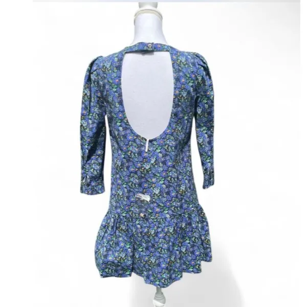 Free People Women's The Avenue Mini Dress Blue Floral Size S NWOT 97% cotton - Image 6