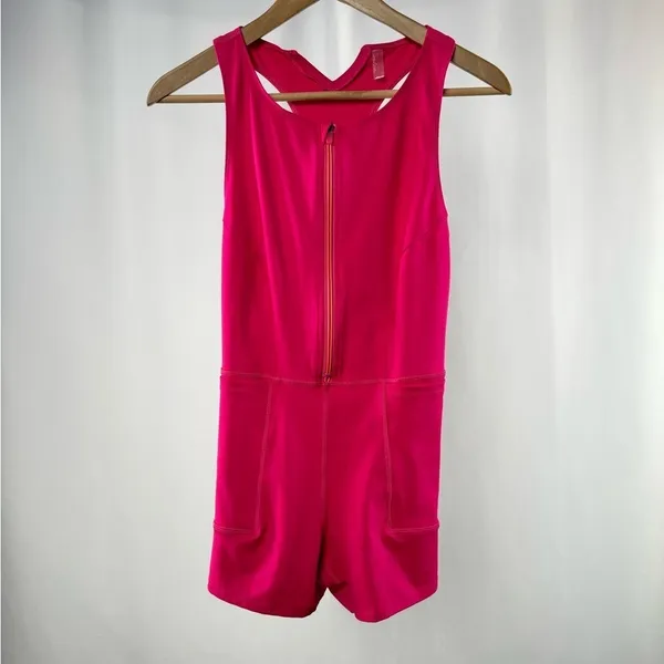 Free People Show Me Something Shorts Romper in Pink Size‎ Small - Image 4
