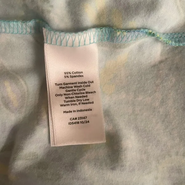 Talbots Skinny Tee M Aqua Paisley Floral Artistic Maximalist Eclectic Artsy‎ - Image 4