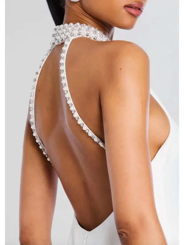 Retrofete Penelope Open Back Mini Dress White Womens Size Large - Image 4