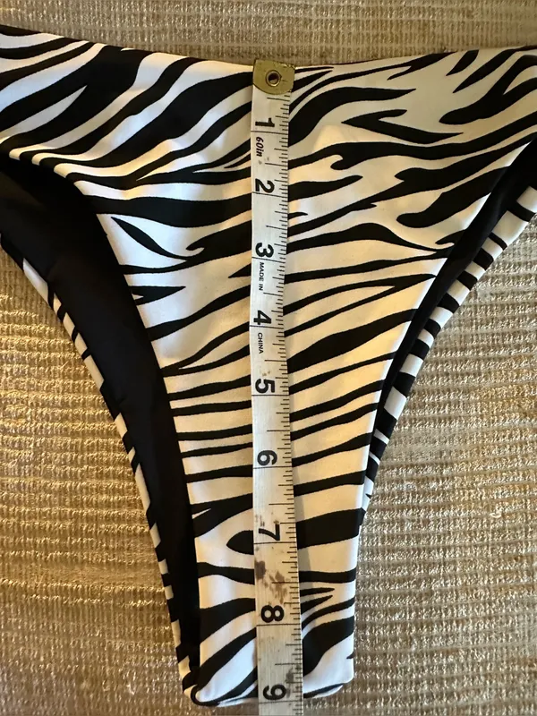 Relleciga Swimsuit Bikini Bottom Black And White Size M NWT - Image 8