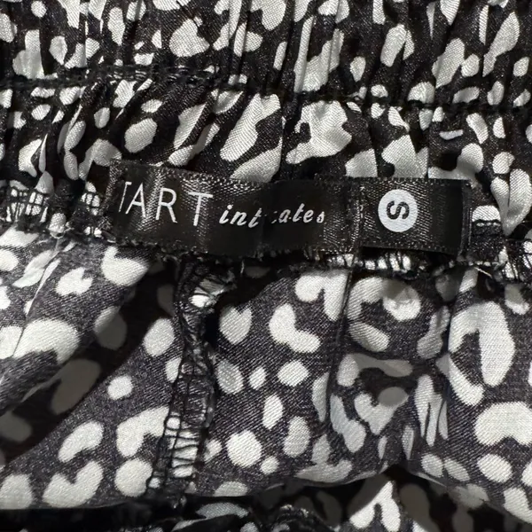 Tart Intimates Satin Black White Cheetah Sleep Shorts Women’s Small - Image 2