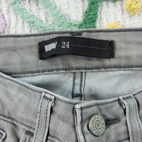 Levis Super Skinny Grey Denim‎ Jeans W24 L30 Mid Rise 11997-0214 - Image 5
