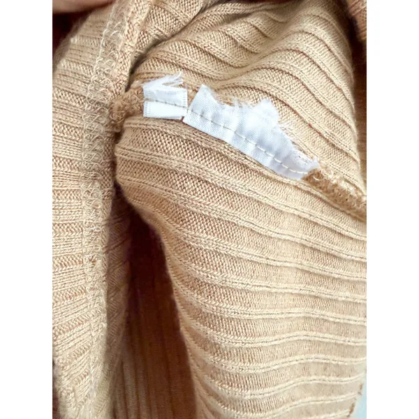 Reformation | Jackie Ribbed Long Sleeve Top in Buff Tan | Est. Sz M - Image 6