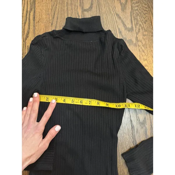 Naked Wardrobe Ribbed Black Turtleneck Thong Bodysuit Sz Small Stretch NEW - Image 7