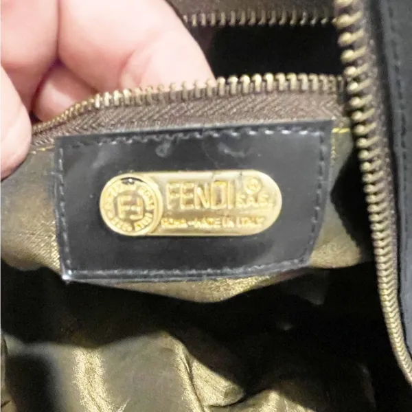 FENDI BLACK NYLON LEATHER 2 WAY‎ TRAVEL Duffle HAND BAG/1A4261 - Image 7