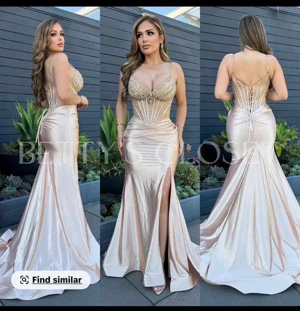 Gold corset dress Size L - Image 2
