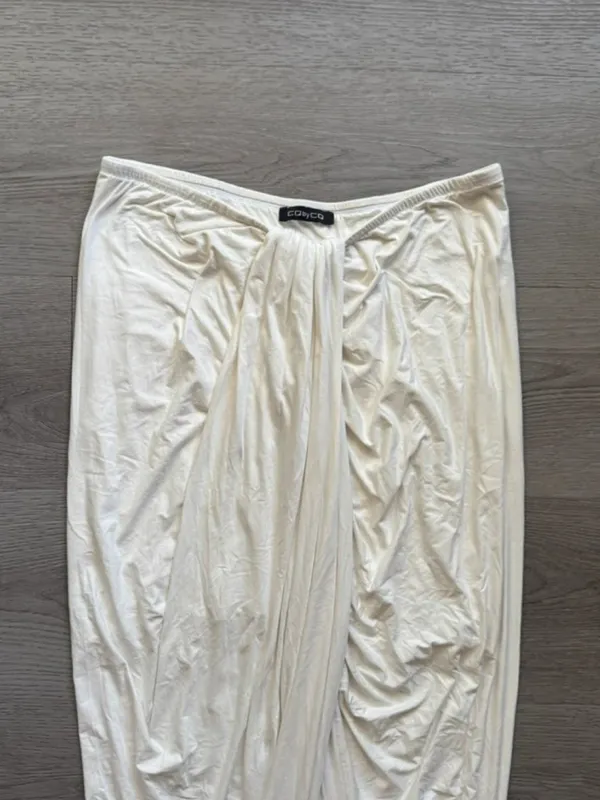 CQ by CQ Draped Stretch Skirt White Size L - Image 3