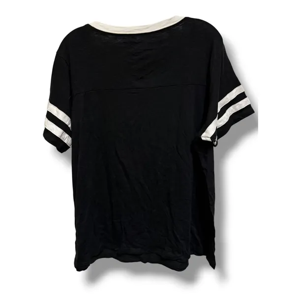 Torrid M/L 10/12 Super Soft Varsity V-Neck Tee Black White Collegiate NWT - Image 12