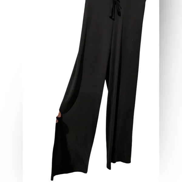Elegant Black Women's Sleepwear Pants. Drawstring & Elastic Waist Size L - Image 3