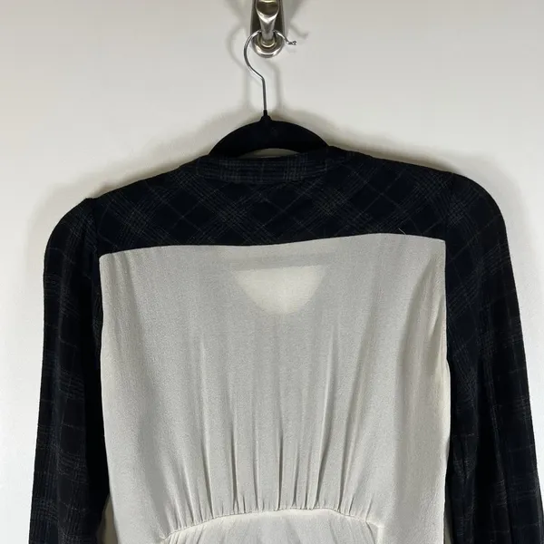 Ulla Johnson Women’s Size‎ 2 Plaid Popover Top Ruched Silk Back Designer - Image 6