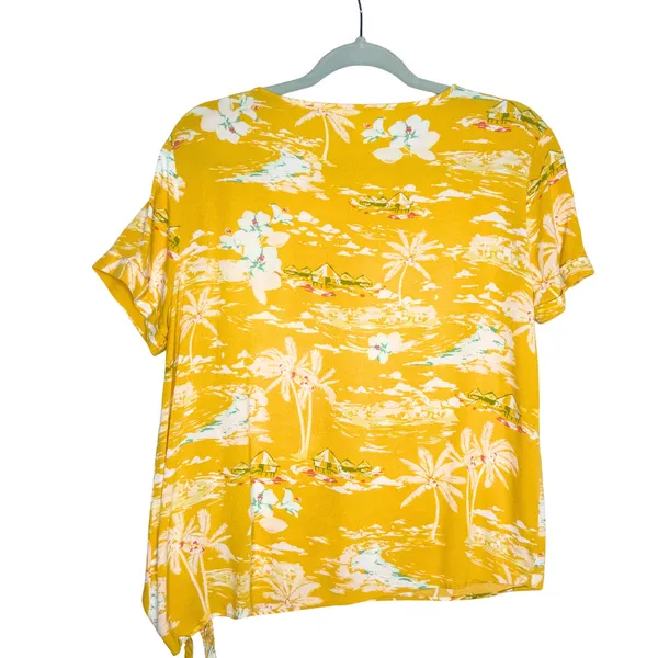 LC Lauren Conrad Tropical Palm Tree Side Tie Top Size Large Beach Boho Summer - Image 9