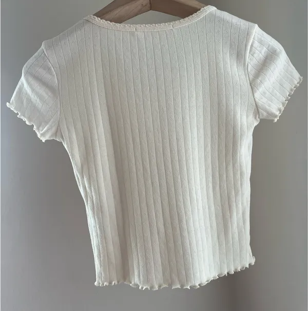 Ribbed Ruffle Short Sleeve Brandy Melville  - Image 3
