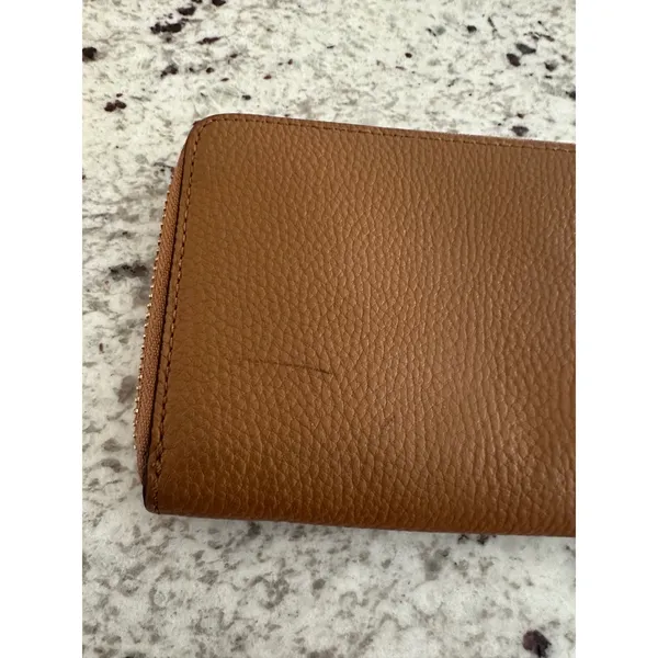 Coach Tan Leather Zip Around Continental Wallet - Image 10