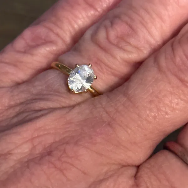 Vintage Cubic Zirconia Engagement Ring - Image 5