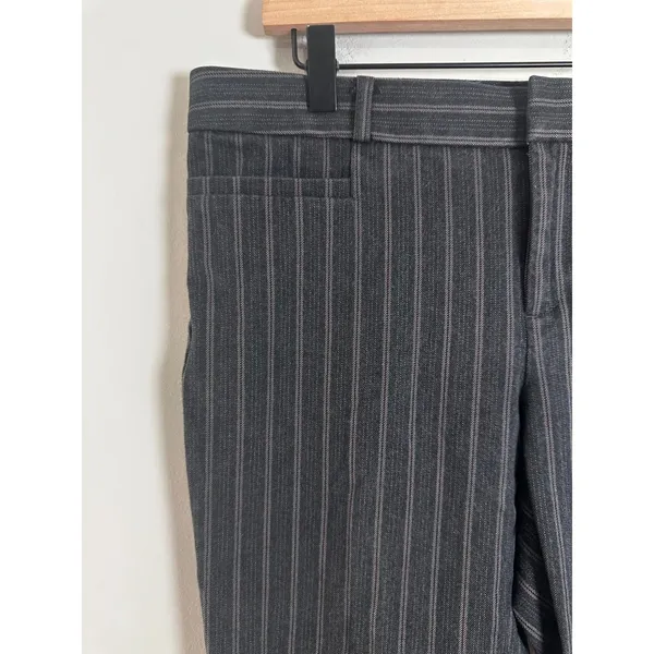 Banana Republic Sloan Slim Ankle Pants Womens 6 Charcoal Gray Pinstripe‎ Stretch - Image 2
