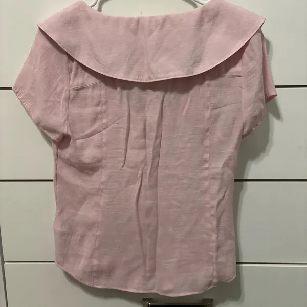 Anthropologie Maeve Pink Collared Top - Image 4