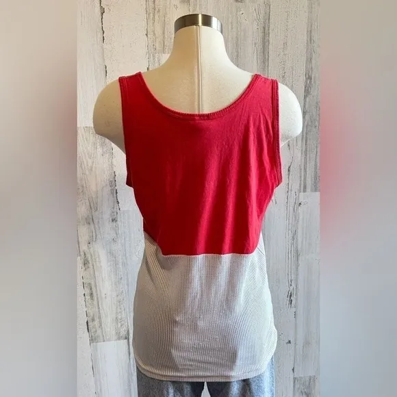 Vintage Indiana University Cropped Mesh Tank Top‎ – Red and White, IU Spiritwear - Image 4