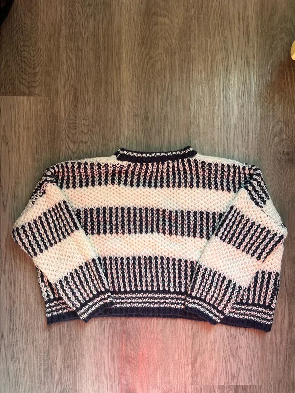 Pink Diamond Striped Sweater Size S/M - Image 2