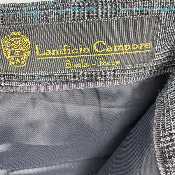 Brooks Brothers dress pants women's 14 wool cashmere glen plaid straight gray - Image 8
