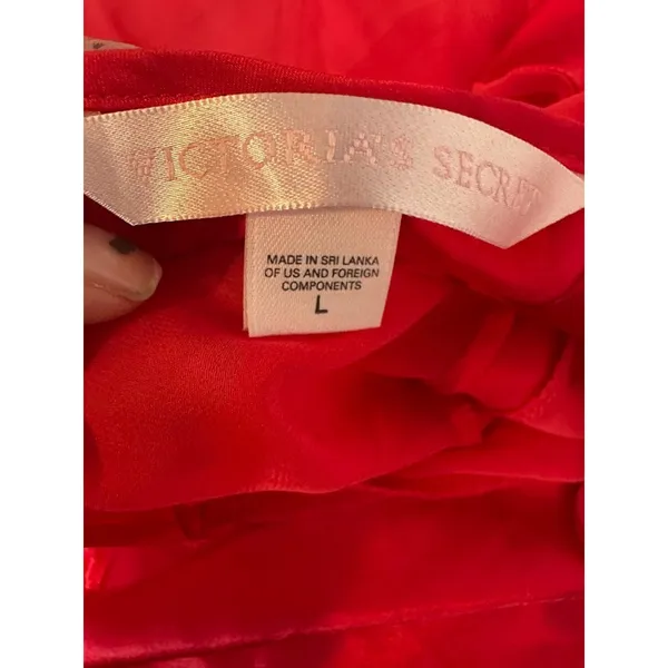 Vintage Y2K Victorias Secret Red Satin Mesh Babydoll Nightie‎ Gown Sexy Large - Image 7