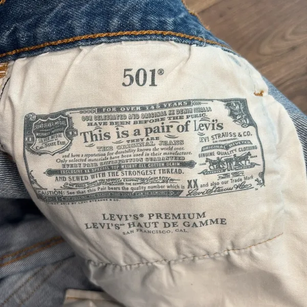 Levi’s 501 Original Fit High Rise Jean Shorts Premium No Stretch - Image 6