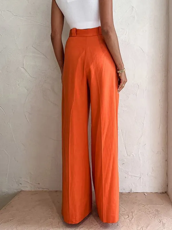Commense Vibrant Orange Wide Leg Cotton Trousers- NWT - Image 5