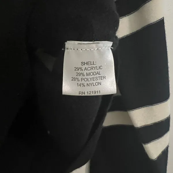 LNA Clothing Modal Blend Black &‎ White Striped V Neck Long Sleeve Sweater Sz Lg - Image 5