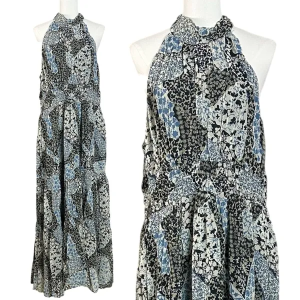 Anthropologie The Somerset Chiffon Maxi Dress in Black Floral Size XL NWT - Image 8