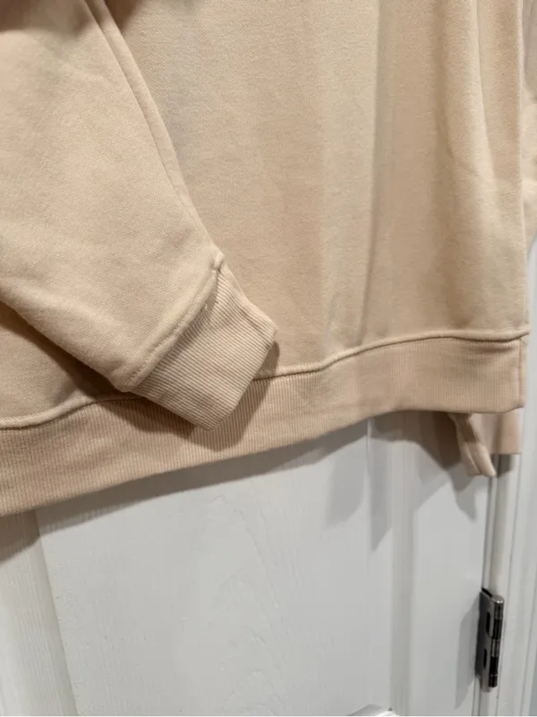 NWOT Maeve Anthropologie Size M Beige Oversized Crew Neck Pullover Sweatshirt - Image 3