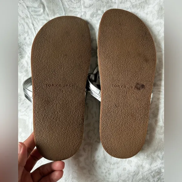 Tory Burch Silver and Brown Sandals - Image 11