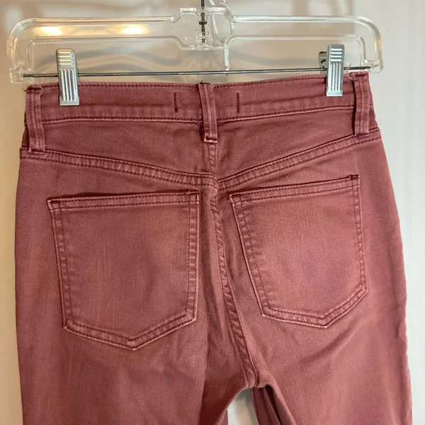 Free People Burgundy Maroon Edgy Emo Punk Whimsigoth Skinny Denim Jeans Pants 25 - Image 7