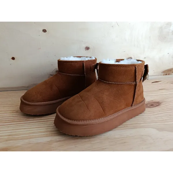 Juicy Couture Women's Olden Platform Booties | Brown Suede | Size 5 US Winter - Image 2