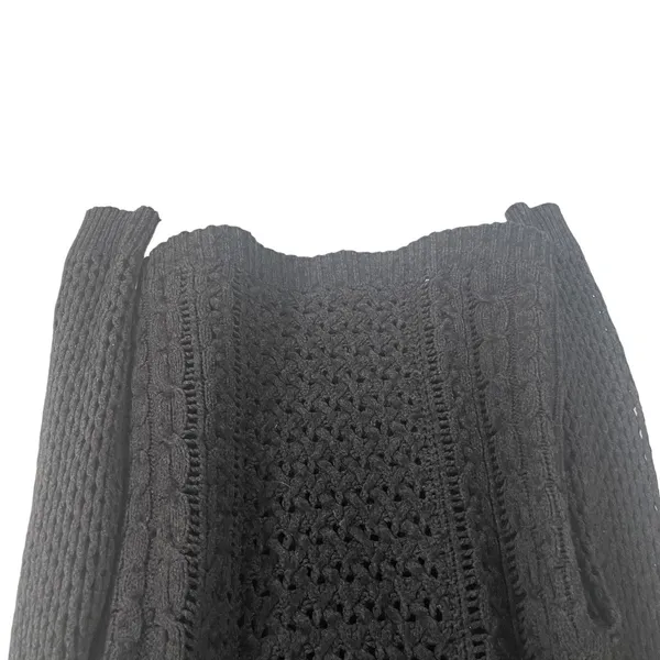 American Eagle Outfitters Size Large Gray Wool Blend‎ Crochet Sweater - Image 3