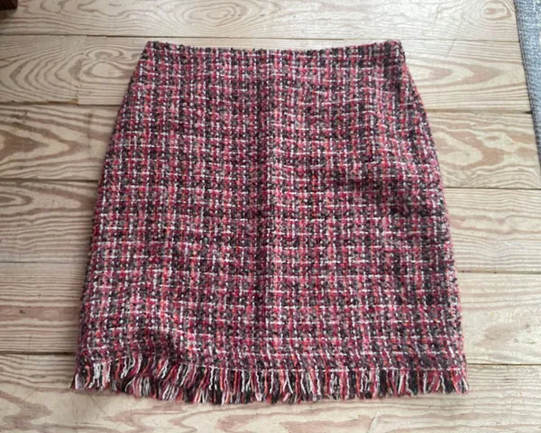 tweed fringe a-line skirt size 12 - Image 2