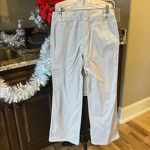 Ann Taylor Loft Wide Leg Flare Khakis Womens 4 - Image 6