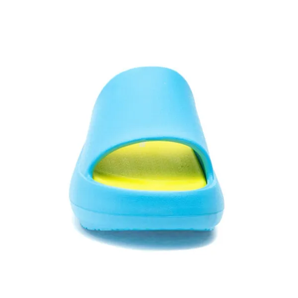 NIB Beach Slides by J/SLIDES SQUISH Turquoise/Yellow EVA 9M - Image 4