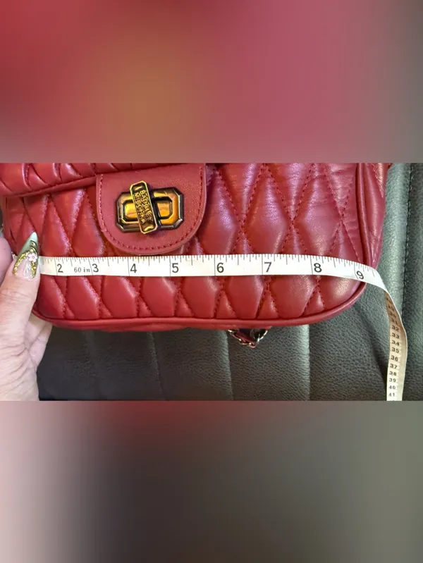 Badgley Mishka Quilted Messenger Bag in Red - Image 7