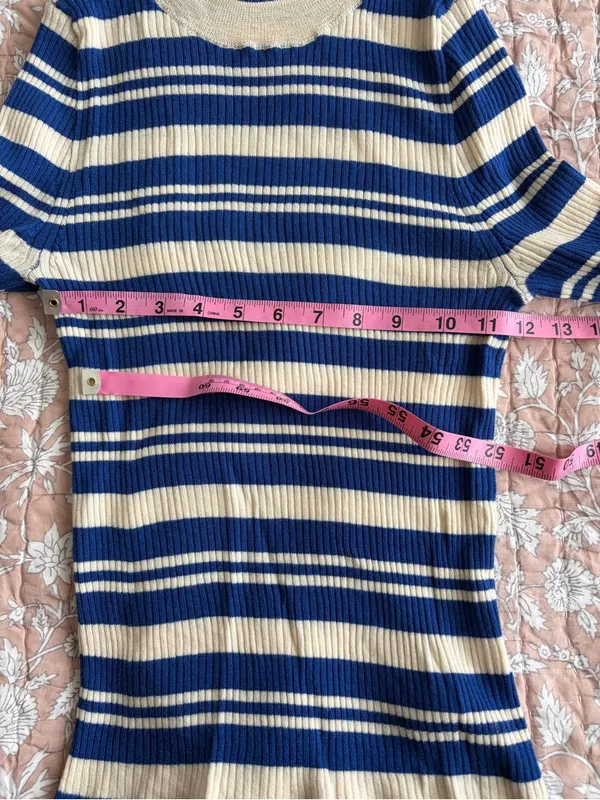 J. Crew Carolyn Three-Quarter Sleeve Striped Sweater Large - Image 6