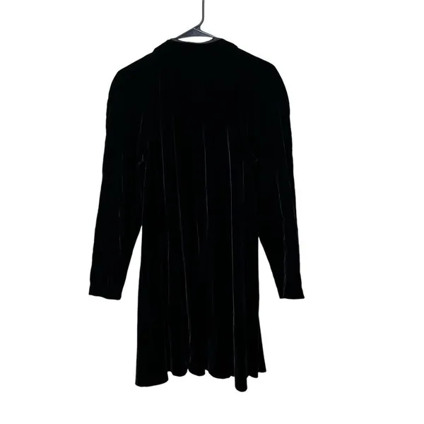 Vintage Karen‎ Lucas For Niki Black Velvet Swing Coat Size S - Image 9