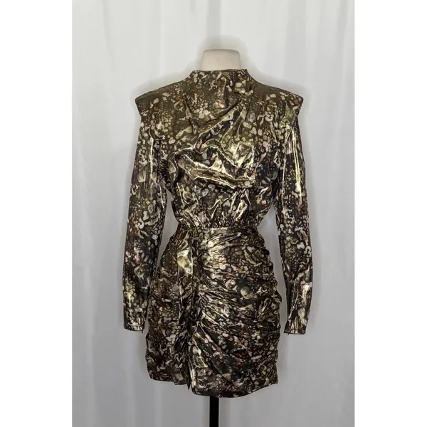 Revolve ALL SAINTS Lilliana‎ Kettu Metallic Mini Dress Allsaints Party Size 4 - Image 2