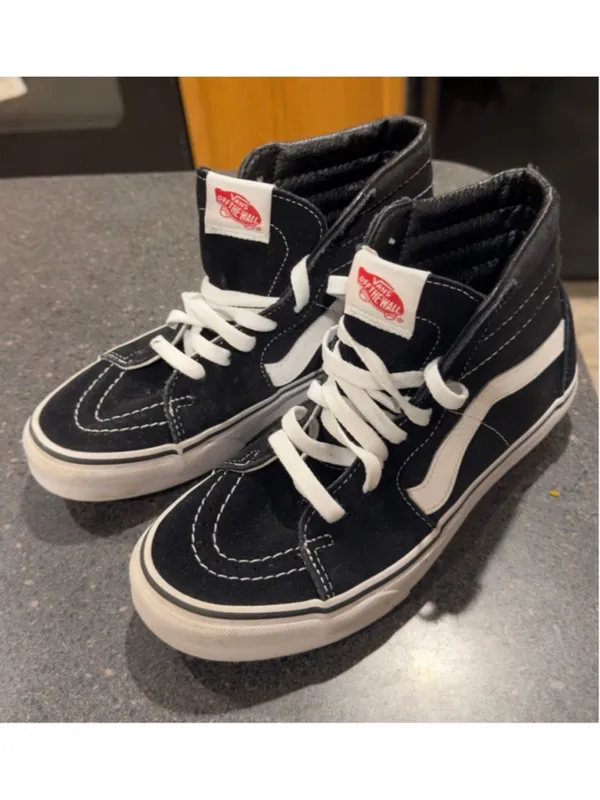VANS Sk8-Hi High Top Sneakers Womens 8 Black White Skate Streetwear - Image 6