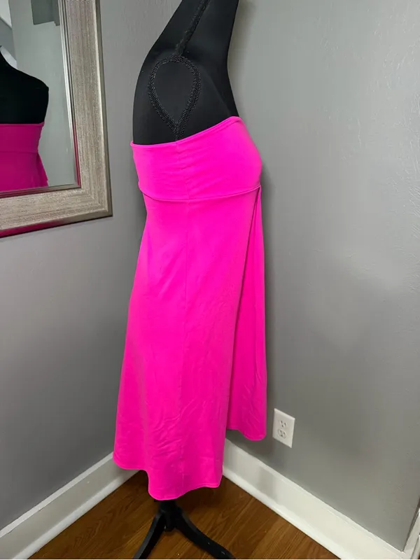 Susana Monaco x Revolve Strapless Empire Waist Hot Pink Barbie Mini Dress XS - Image 5