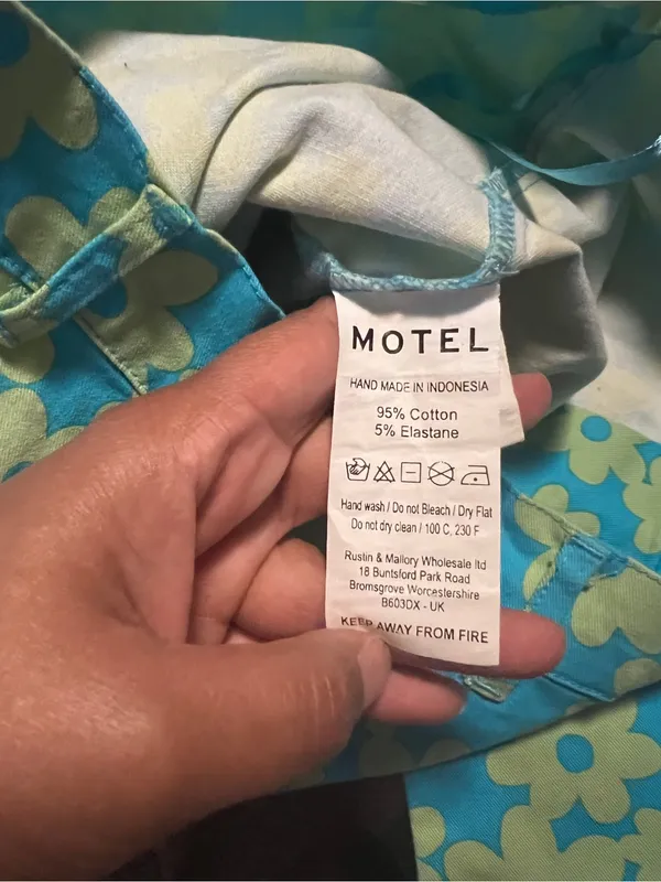 Motel Rocks Zoven‎ Flare Trouser Hight Rise In Retro Daisy Blue Size S - Image 8