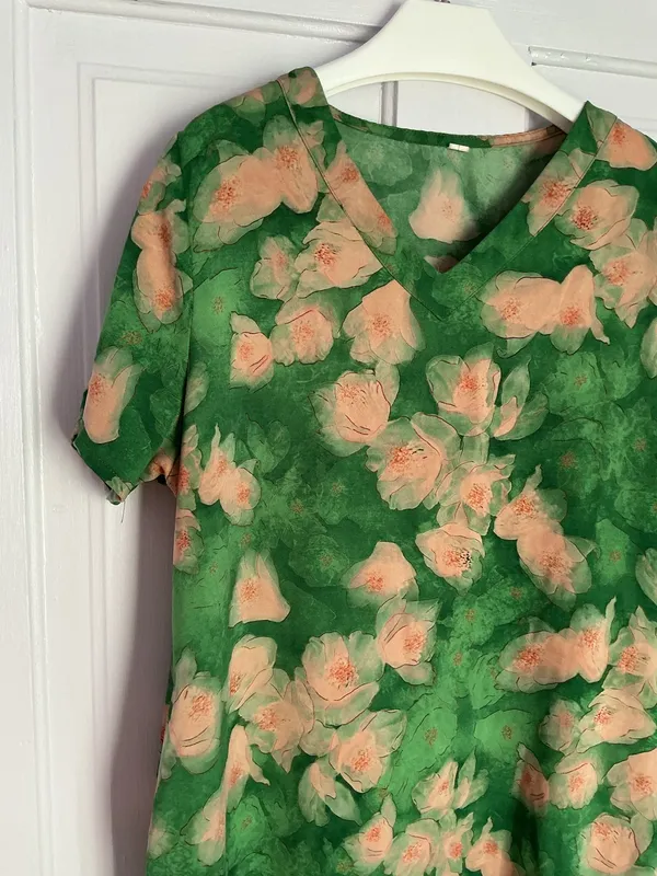 Silk Dress Green Size XL - Image 2