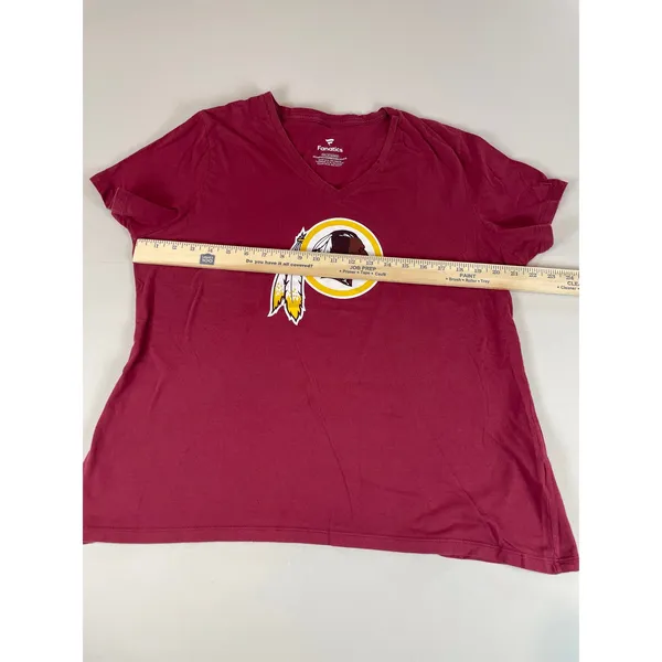 Fanatics Washington Redskins V‑Neck Graphic Tee Maroon Womens Size XXL Vintage - Image 5