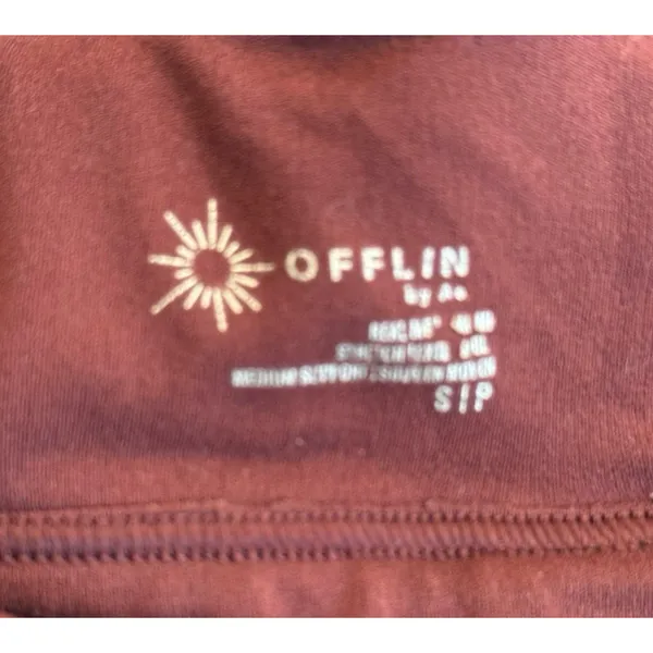 OFFLINE By Aerie Ruched Sports Bra Size Small Rust Red Low Impact Activewear - Image 5